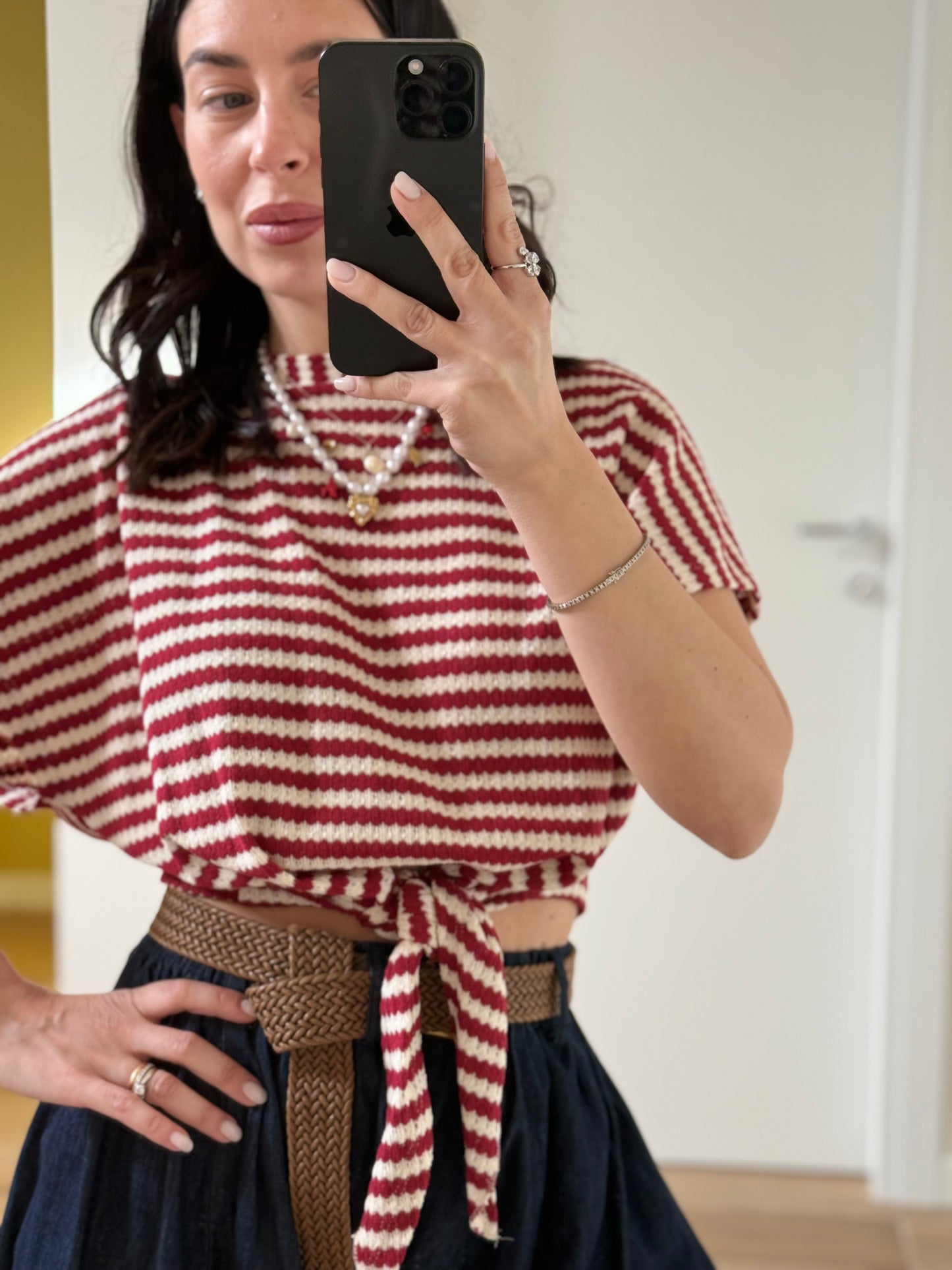 MAGLIA RIGHE -rossa /bianca