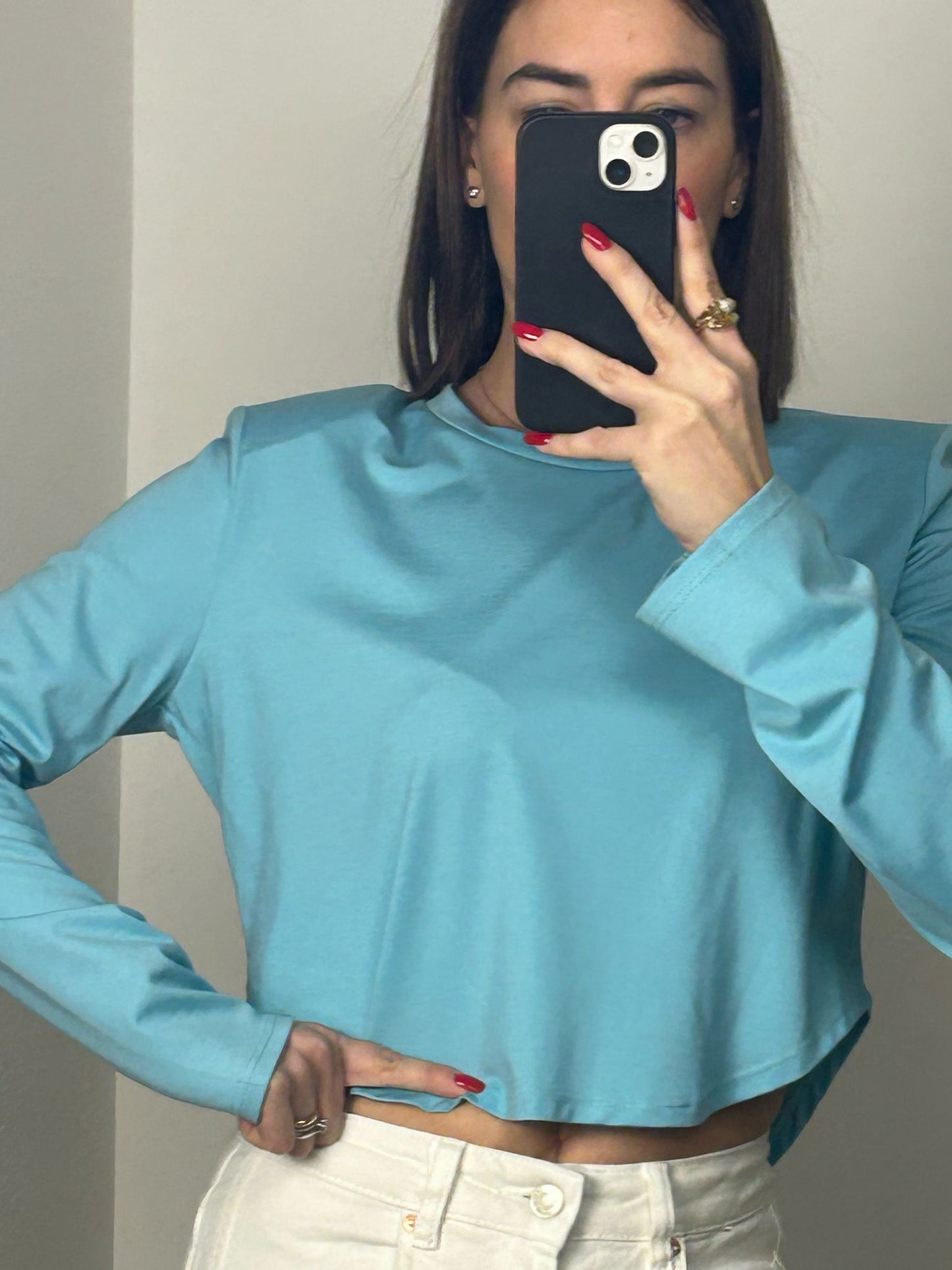 TSHIRT MANICHE LUNGHE SPALLE IMBOTTITE