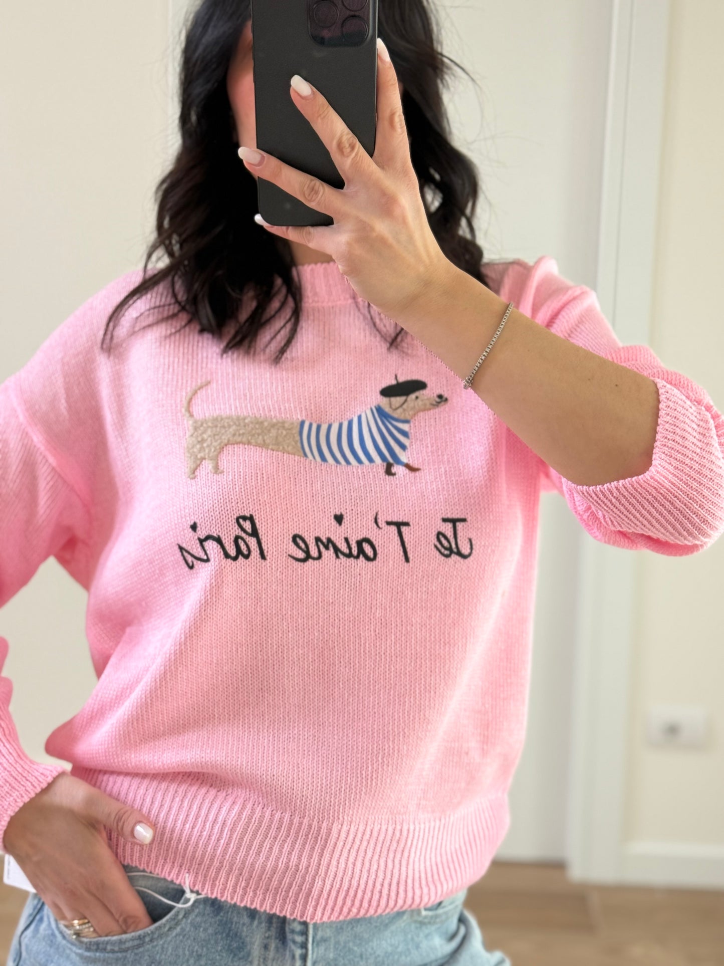 MAGLIA JE T’aime paris -rosa
