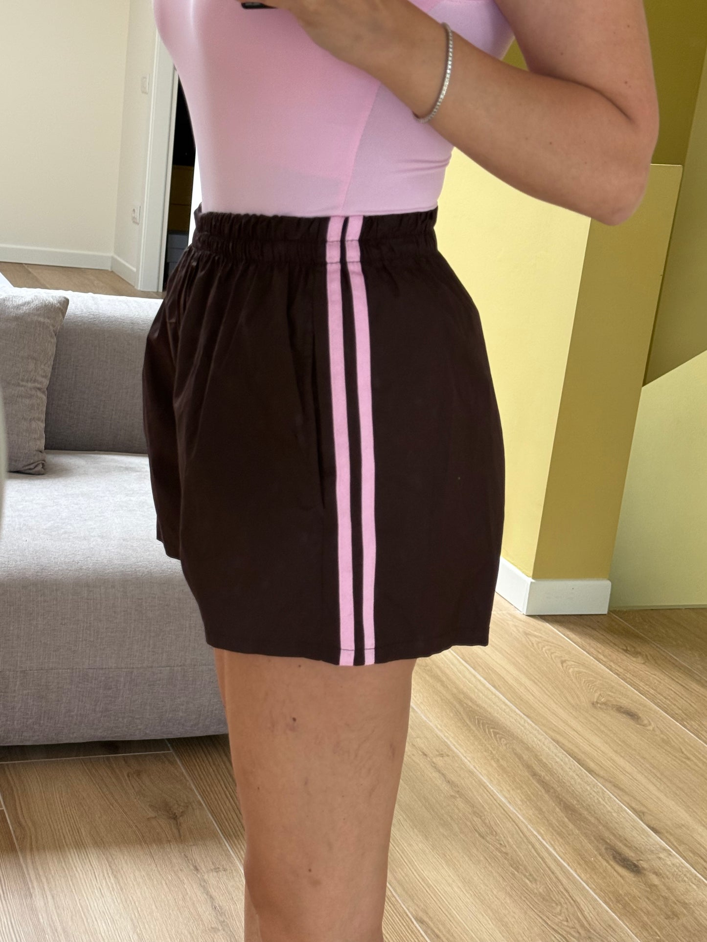 SHORTS BANDA -marrone rosa