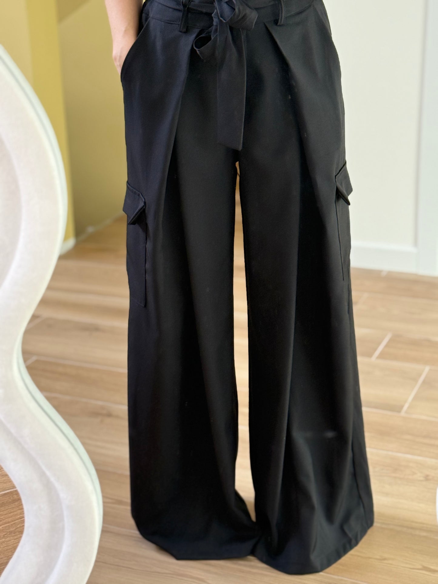 PANTALONI CARGO SOFT -nero