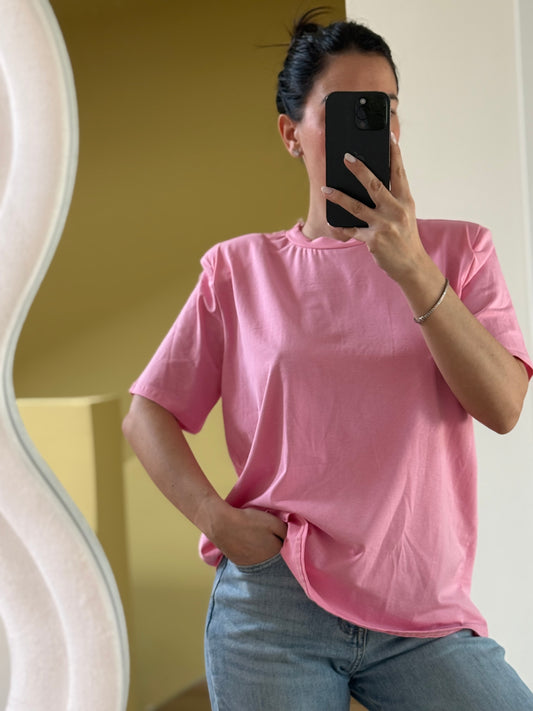 T-SHIRT SPALLA-rosa