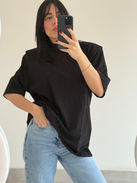 MAGLIA MEZZOCOLLO -nero