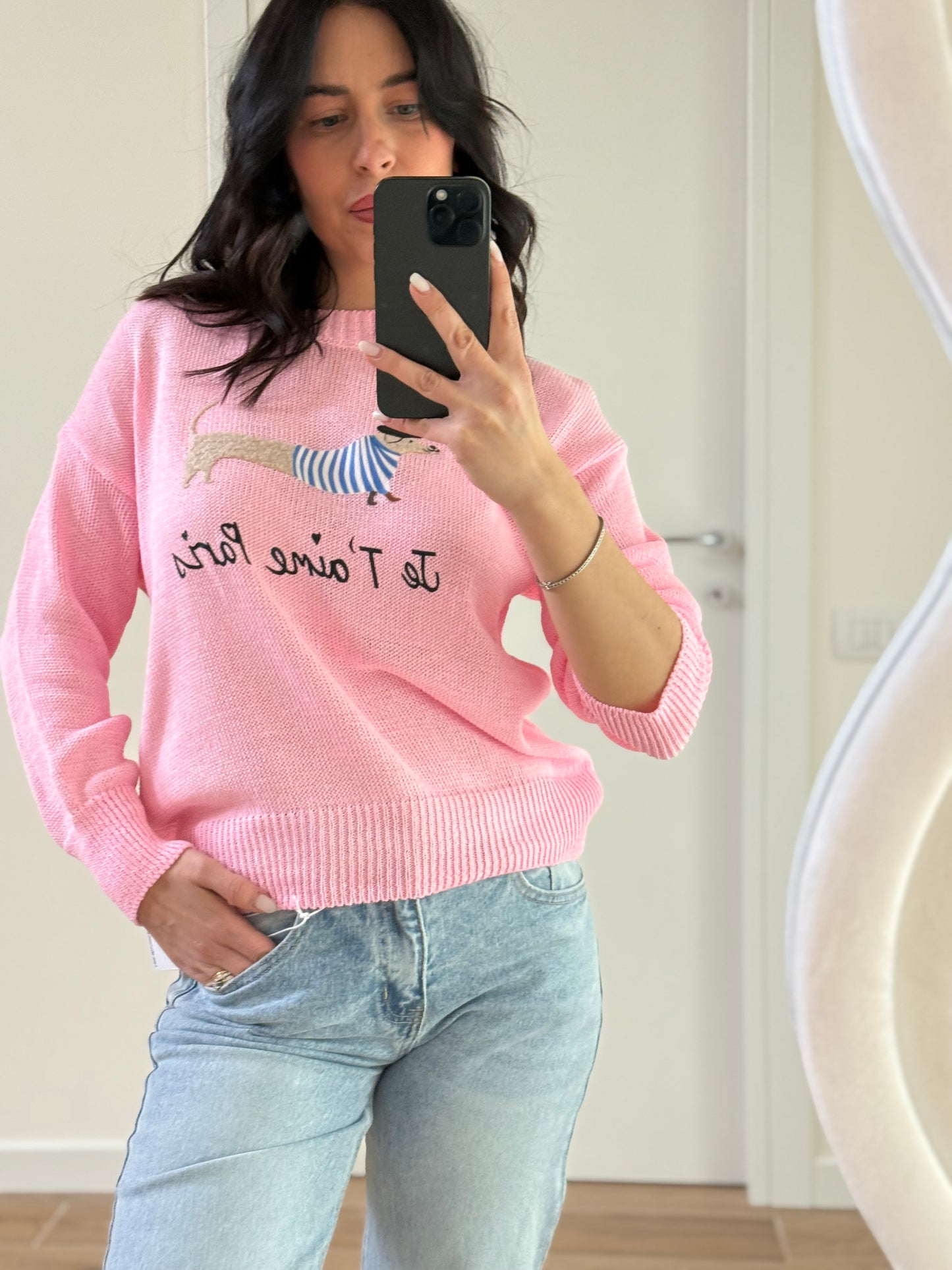 MAGLIA JE T’aime paris -rosa