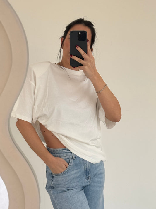 T-SHIRT SPALLA -Bianco