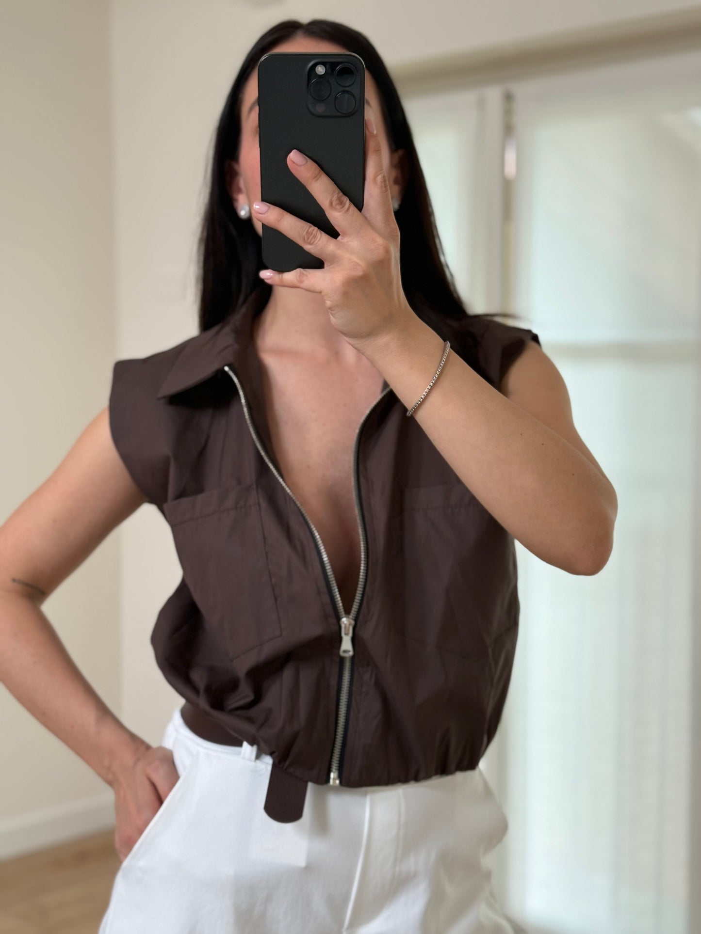 GILET -marrone