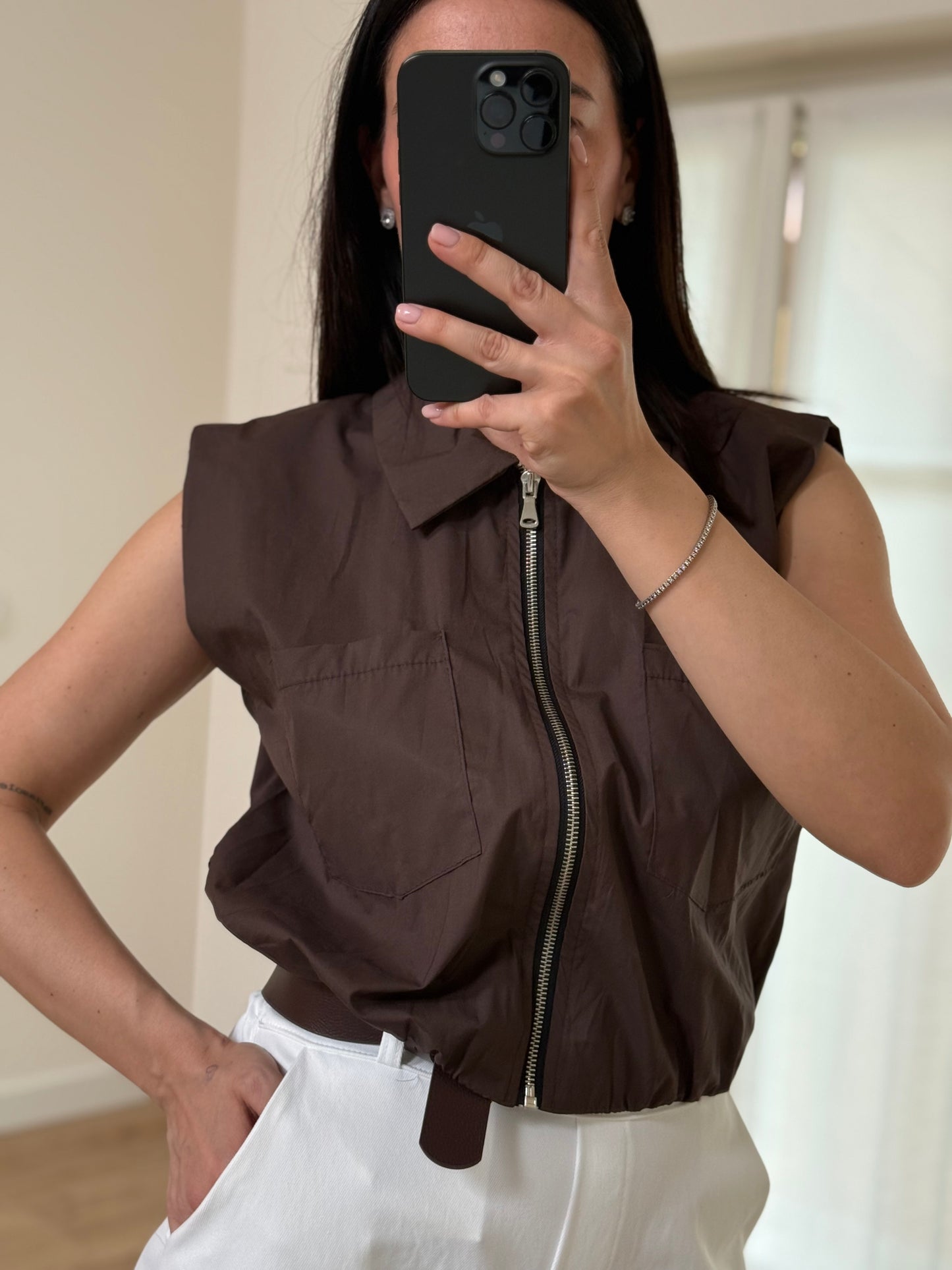 GILET -marrone