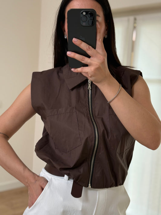 GILET -marrone