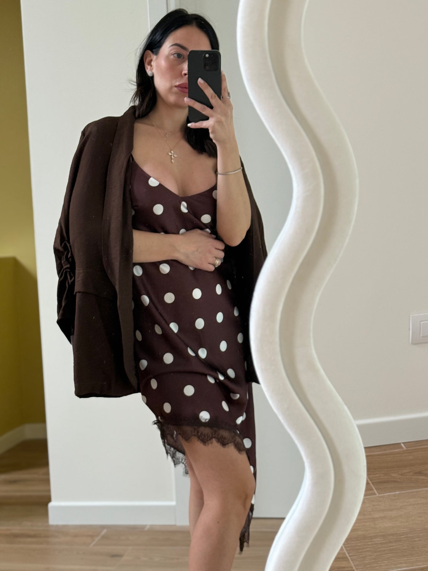 ABITO LINGERIE POIS -marrone