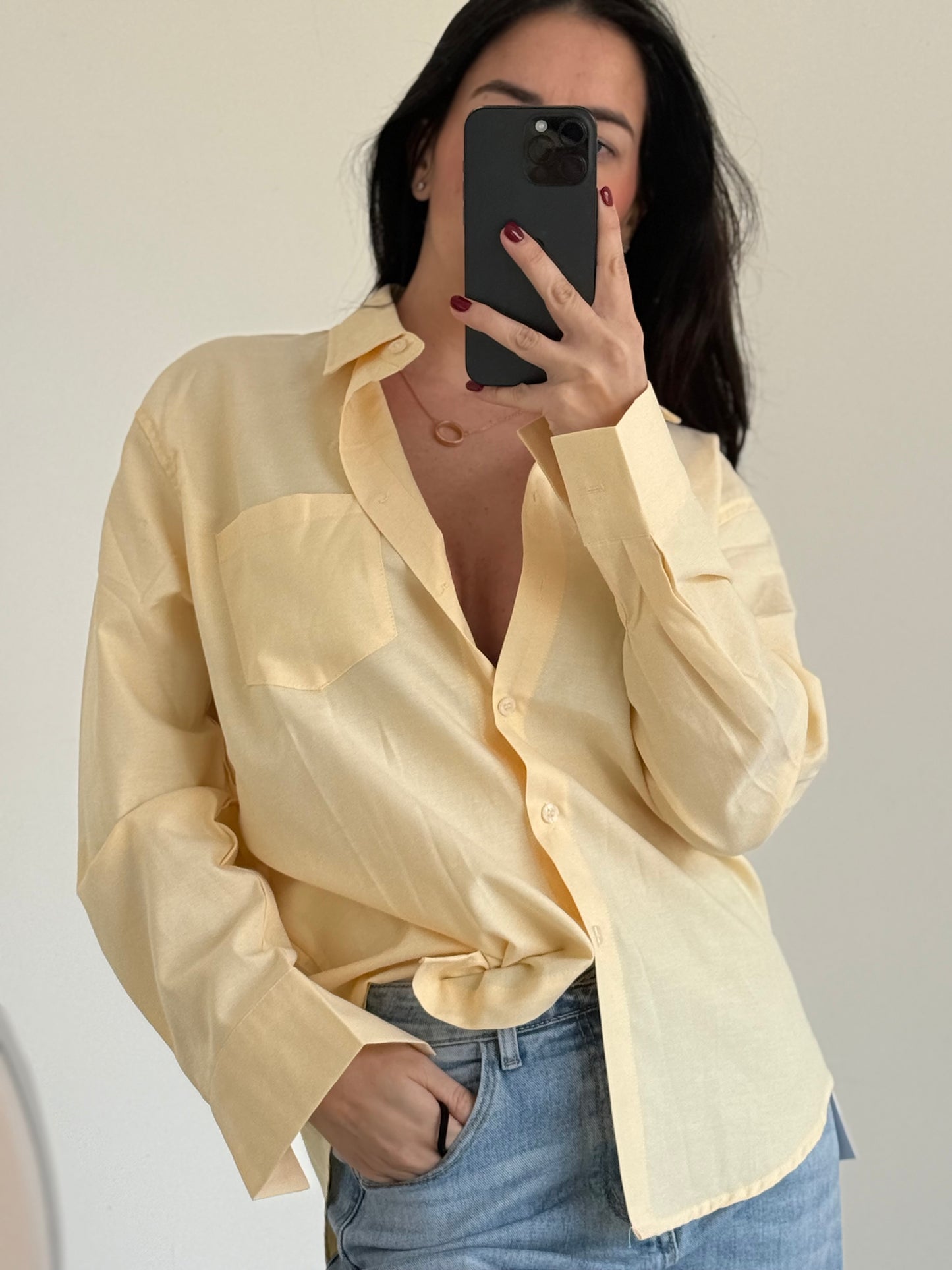 CAMICIA COTTON -giallo